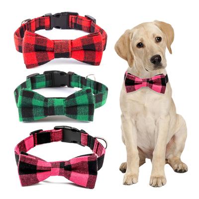 China Hot Sale Christmas Holiday Pet Cat Dog Collar Bow Pet Collar Tie Hot Sale Adjustable Strap Pet Collar Safe Products for sale