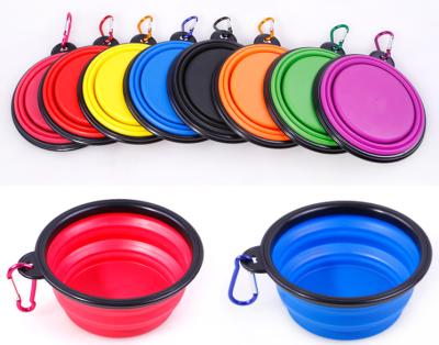 China Portable Collapsible Plastic / Stainless Steel Silicone Dog Bowl Bonzerpet for sale