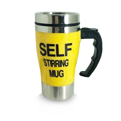 China Stocked Hot Sale Maya Logo 350ml Stainless Steel Custom Self-Stirring Mug Electric Automatic Stir Mugs for sale