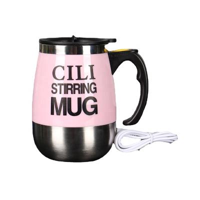 China Zhejiang Supplier Stored Multicolor Automatic Magnetic Stirring Cup Stainless Steel Cup USB Charger Mug for sale