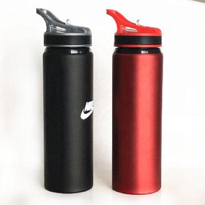 China Morden Luxury Wholesale Supplier Custom Logo Zhejiang Gym 500ml/750ml Aluminum Bottle Water Bottle With Straw for sale