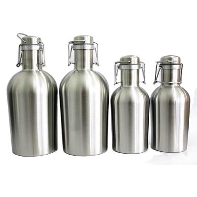 China Large Capacity Factory Direct Single Wall Food Grade 32oz 64oz Stainless Steel Pressurized Beer Shaker With Shake Top for sale