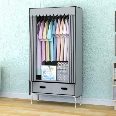 China Portable Folding Wardrobe Cabinet Shelves, Closet Storage Cloth, Quick and Easy to Assemble for sale