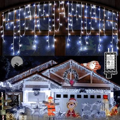 Chine Transparent Line Lights Decor 400 LED 33ft 8 Lights Bedroom/Living Room/Wardrobe/Bar Christmas Curtain Mode LED String Outdoor Fairy Lights à vendre