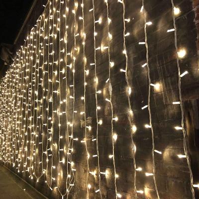 China / Warm White Christmas 300 LED Curtain Lights Wedding Party Lights Family Garden Bedroom Instant Outdoor Wall Decoration for sale