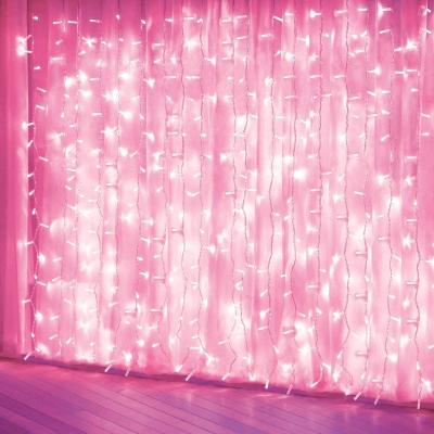 China / Light Pink 8 Modes LED Curtain Light String Suitable for Garden Girl Room Party Window and Wall Decoration zu verkaufen