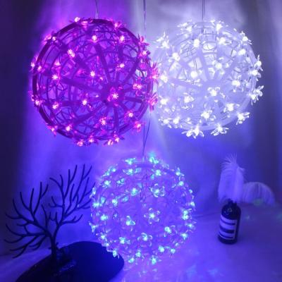 中国 Holiday LED Light Large Ball Peach Blossom Led Flower Ball Light For Wedding Holiday Garden Decoration 販売のため