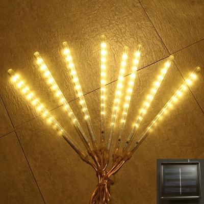 China Solar Christmas Tree Decorative 50CM Tree Wedding Party Decoration 30CM Meteor Light 8 Tubes LED Snowfall Hanging Meteor for sale