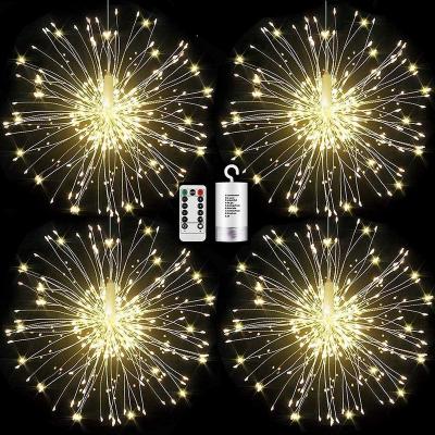 China Bedroom/Living Room/Cabinet/Bar Fireworks Copper Wire Starburst String Light Copper Wire LED Lights Wedding Christmas Decoration Hanging Lamp à venda