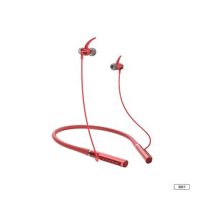 China BYZ B61 high-end neckband metal bluetooth neckband ear hook metallic wireless earphones for sale