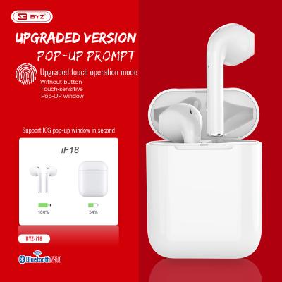 China hot new arrival high quality BYZ In-ear wireless headset setting tws i18 earphone for sale