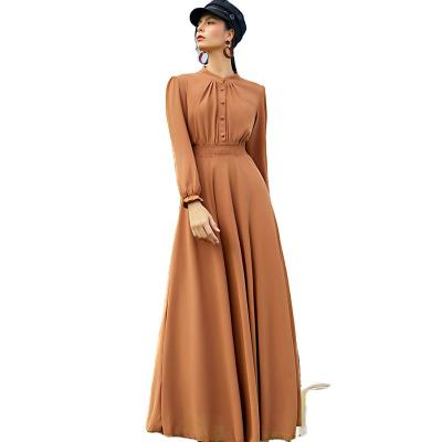 China Polyester New Women's Double deck High density Chiffon Lengthen Muslim Long sleeve abaya abaya women muslim dress turkey for sale