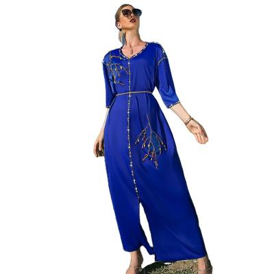 China High Quallity 2022 elegant fashion casual long Maxi dress Dubai Turkish robe Muslim ladies dress for sale