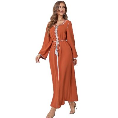 China Polyester Fashion Women abaya wholesale Muslim Solid Long Sleeve Casual Cardigan Dress Islamic Ladies abaya fabric for sale