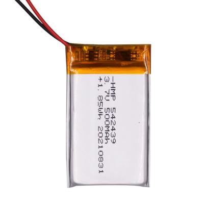 China Toys 542439 3.7V 500mAh Rechargeable Battery Lithium Polymer Battery Li-ion Lipo Battery For Audio Device for sale