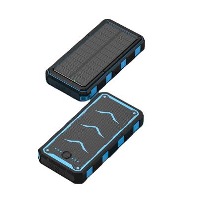 China OEM Popular Factory Massive Logo Solar Power Bank Custom Capacity 20000mAh 30000mAh Portable Radio Led Fast Power Charger for sale