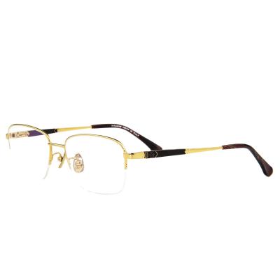 China Acuvue Luxury Glasses Frame IP18K Comfortable Wooden Titanium Gold No Prescription Opticals Men Glasses for sale