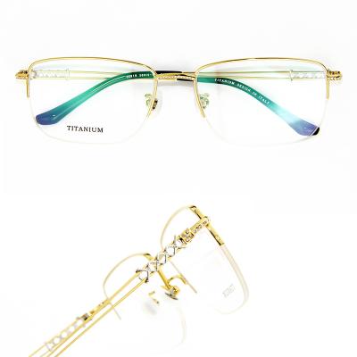 China Comfortable Luxury 18k Gold Reading Optics Folding Glass Frame Designer for Unisex Men and Women Eye Glass for sale