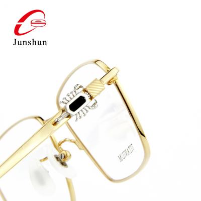 China JUNSHUN Comfortable Black Luxury Square Titanium Scorpion Eyewear Full Rim Optical Frame Glasses for sale