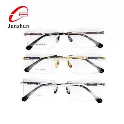 China 2021 Newest Wholesale Price High Quality Custom Eyewear Comfortable Natural Wood Titanium Rimless LOGO Optical Frames for sale