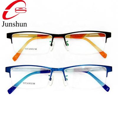 China Comfortable High End Logo Frame Logo Titanium Black Custom Eyewear Half Sight Myopia Eyeglass Sights for sale