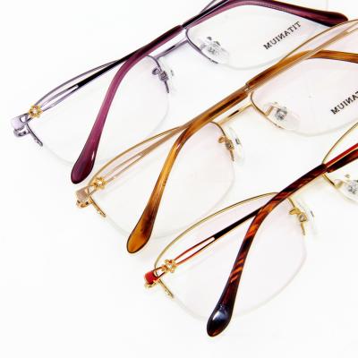 China Elegant Titanium Optical River Spectacle Factory Price Women Comfortable Half Daisy Rim for sale