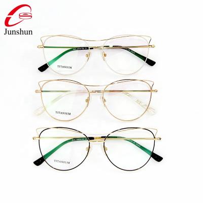 China Wholesale High Quality Titanium Glass Frames Comfortable Cute Retro Cat Eye Glasses Eye Optical Spectacle For Girl Women for sale