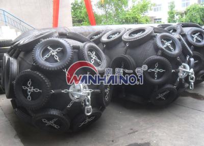 China 1.5x3.0m Ship marine rubber fender yokohama type with chain tyre net for sale