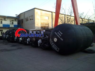 China Shipyard Marine Rubber Fender With Tyre Net Style , Initial Internal Pressure 0.05mpa for sale