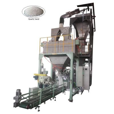 China High Speed ​​Double Weight Artesian Open Pouch Food 20-50Kg Net Weight Quartz Sand Packing Filling Sealing Machine Automatic With PLC for sale