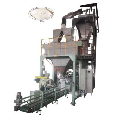 China 20-50Kg High Net Weight Food Quantity 20-50Kg Automatic Open Pouch Double Weight Rice Packing Filling Sealing Machine With PLC for sale