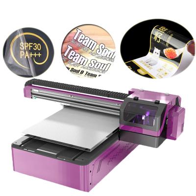 China New 6090 Printer Indoor UV Crystal Label Sticker Commercial 3D Advertising LOGO Photo Frame Self Adhesive Album Embossed T-shirt Fabric Painting for sale