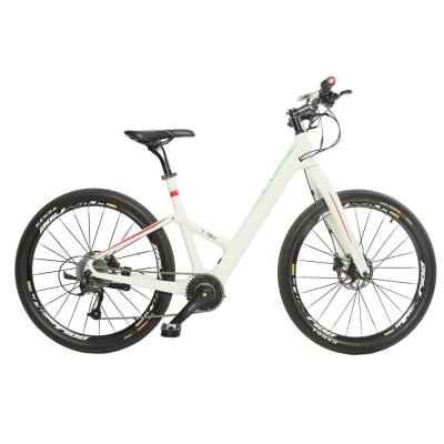 China New Design Aluminum Alloy Full Suspension Mid Drive Mountain Electric Bike For Ladies for sale