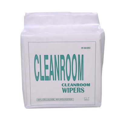 China Sustainable High Absorptivity 600 Series 45% Fresh Cut Polyester Cleanroom Disposable Spunlace 55% Cellulose Nonwoven Cleaning Paper Cloths for sale