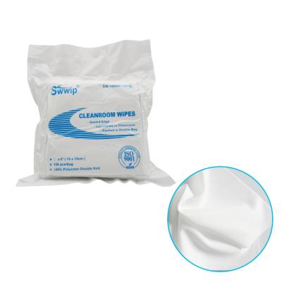 China Sustainable 1000 Class Soft Lint Free Laser Cutting 15x15cm 6inch Printhead Cleaning Lens Wipes 100% Polyester Cloth Wipes for sale