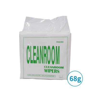 China Sustainable Dustproof Non Woven Fabric 68 Gsm 10 x 10cm 45% Polyester 55% Cellulose Cleanroom Nonwoven Spunlace Cleaning Wiper for sale