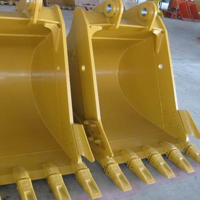 China Yellow Bolt On Hinged Digging Bucket For Excavators Heavy Duty Steel Construction for sale