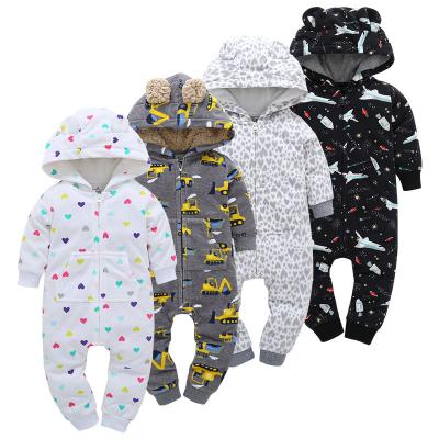 China 100% Cotton Baby Hooded Baby Clothes Toddler Boy Girl Toddler Romper Jumpsuit Newborn Infant Pajamas for sale