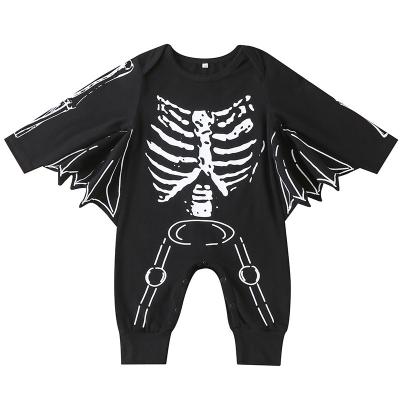 China Halloween Series Skeleton Long Coat Cosplay Baby Oversized Anti-Shrink Overalls Costume For Kids for sale