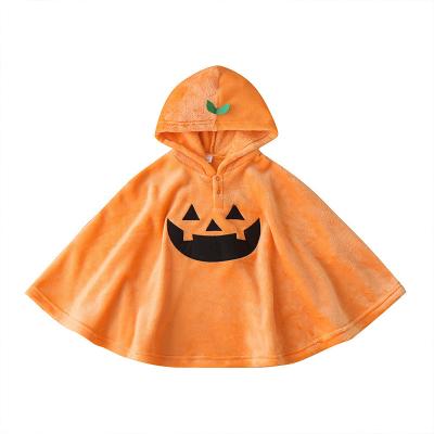 China Wholesale Lovely Baby Winter Autumn Halloween Costume Cute Kids Pumpkin Halloween Hooded Cloak Costumes for sale