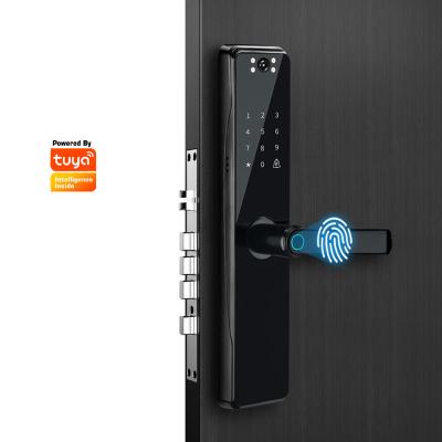 China Zinc Alloy + Stainless Steel Home Security Door Password Lock Smart Wifi Mobile Phone Tuya Fingerprint Automatic Door Lock for sale