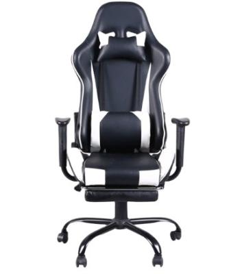 China Gaming Chair Gaming Chair Office Executive Swivel Chair with Black and White Headrest and Lumbar Pillow for sale