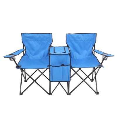 China Durable Portable Outdoor 2-Seat Folding Chair With Removable Sun Umbrella for sale