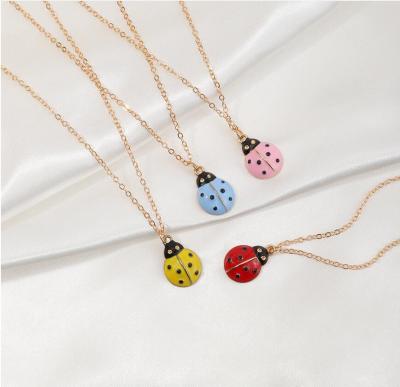 China Best Seller Fashion Enamel Jewelry Ladybug Necklace For Kids for sale