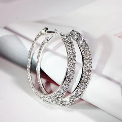 China Korean FASHIONABLE Hot Sale Wish List Large Circle Crystal Earrings For Women Fashion Jewelry for sale