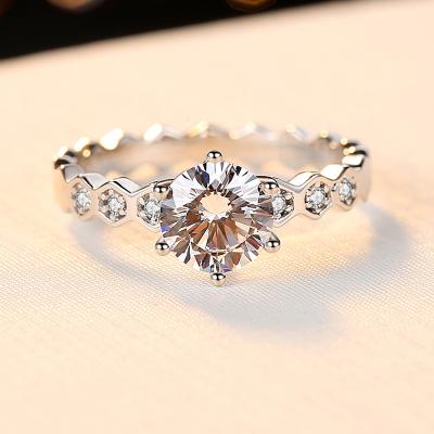 China CLASSIC 925 sterling silver fine high quality moissanite ring jewelry for women wedding rings for sale