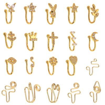 China Hot Sale Vintage Nose Cuffs For Women Shape Jewelry Nose Rings For Gift Wholesale Nose Clip Body Jewelry for sale