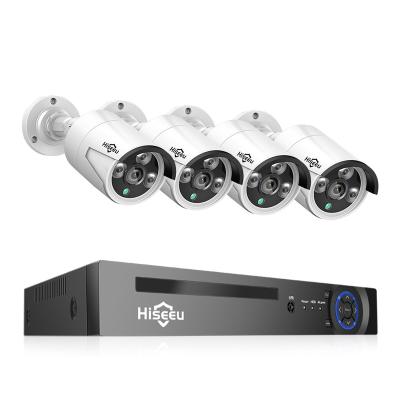 China NIGHT VISION hiseeu Good Quality 5MP CCTV Camera Poe System Kit Video Surveillance Set 4 Camera Indoor Outdoor for sale