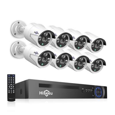 China NIGHT VISION Hiseeu 8 Channel POE NVR Kit Recorder 5MP Human Face Detect AI Smart CCTV Camera Surveillance Set Home Security System for sale