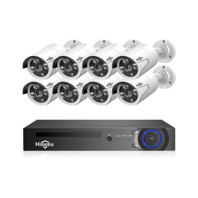 China POE CCTV P2P CCTV Surveillance System NVR Kit Night Vision Hiseeu 5MP 8 Channel Recorder with Motion Detection Outdoor Waterproof Kit for sale